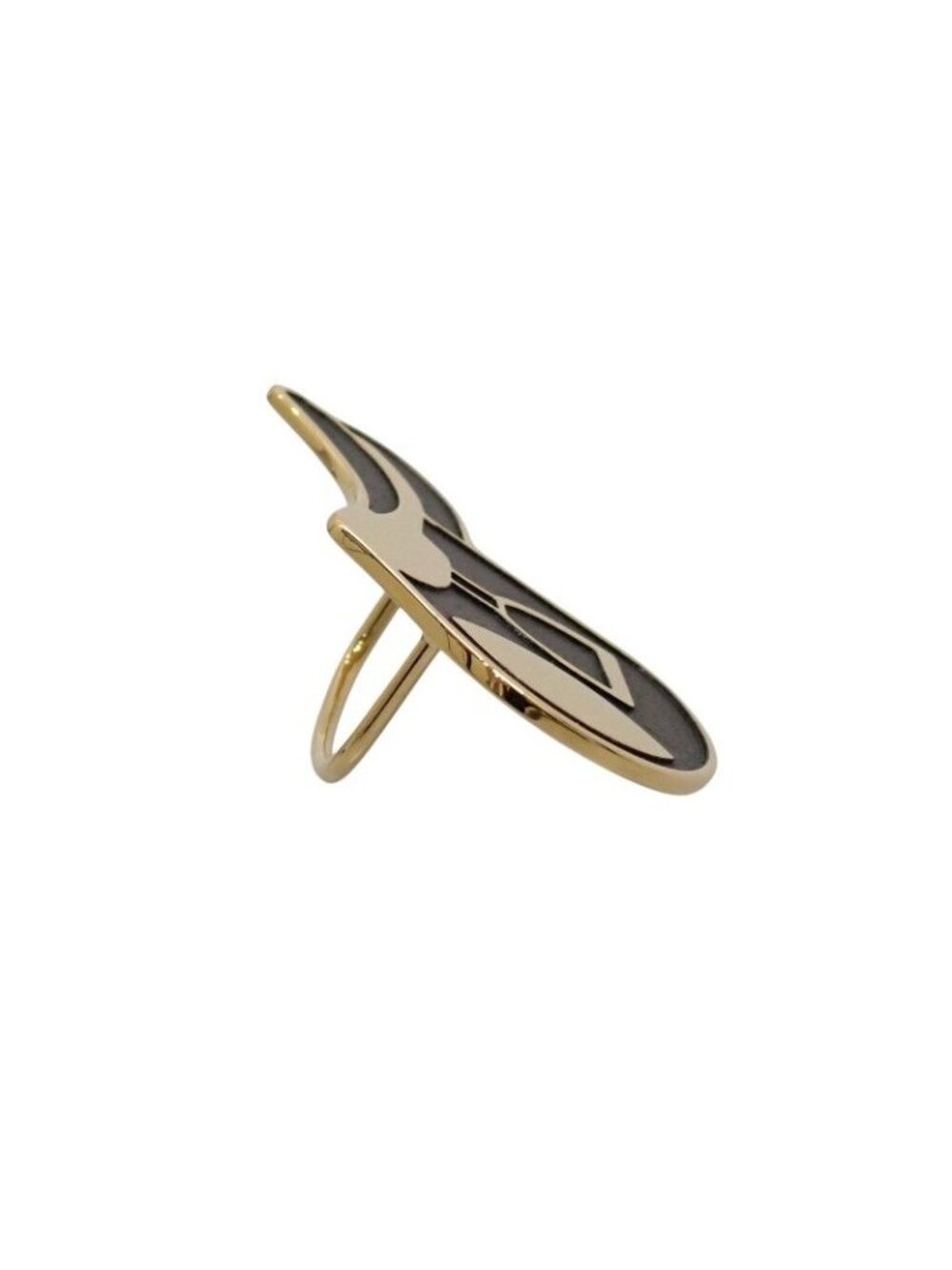 Hermes Cheval Scarf Ring Metal Black Gold - Picture 4 of 11